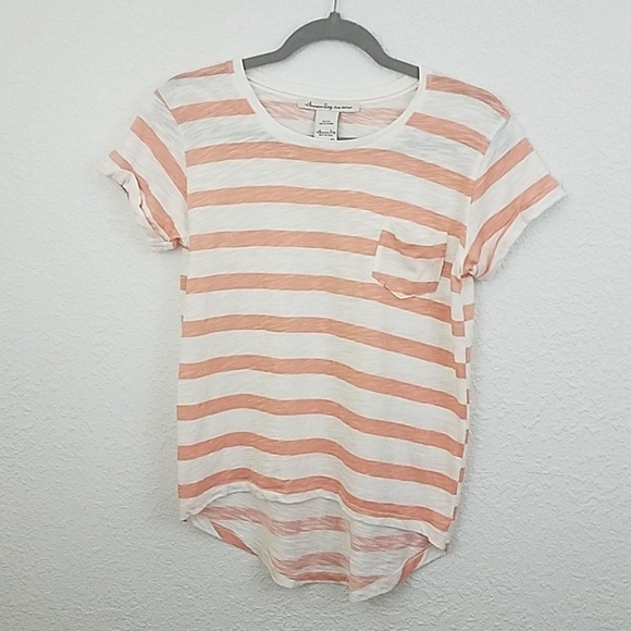 𝅺american rag small tshirt striped pocket roll hem - Picture 1 of 5
